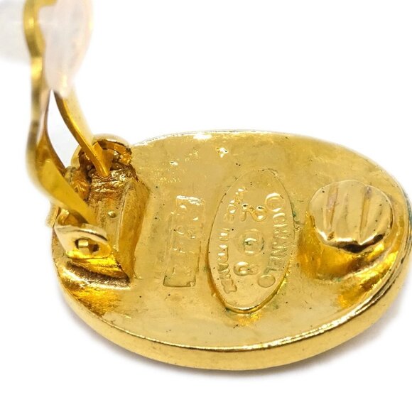 Chanel Oval Earrings Clip-On Gold - Picture 4 of 4